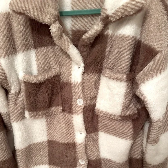 Brown & White Plaid Shacket - Picture 4 of 5